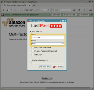 LastPass - Save AWS Console Credentials