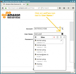 Using LastPass with AWS Console